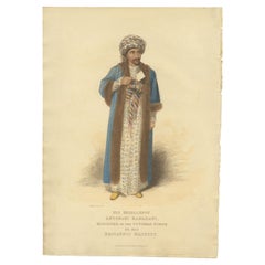 Stampa antica di Antonaki Ramadani, ministro della Porta ottomana, 1818