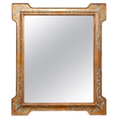 Italian Gilt Mirror w/Hand-Painted Scrolling Acanthus Leaves