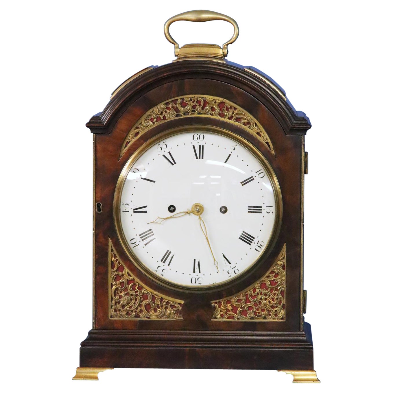 Horloge de support anglaise avec mouvement exceptionnel, vers 1800
