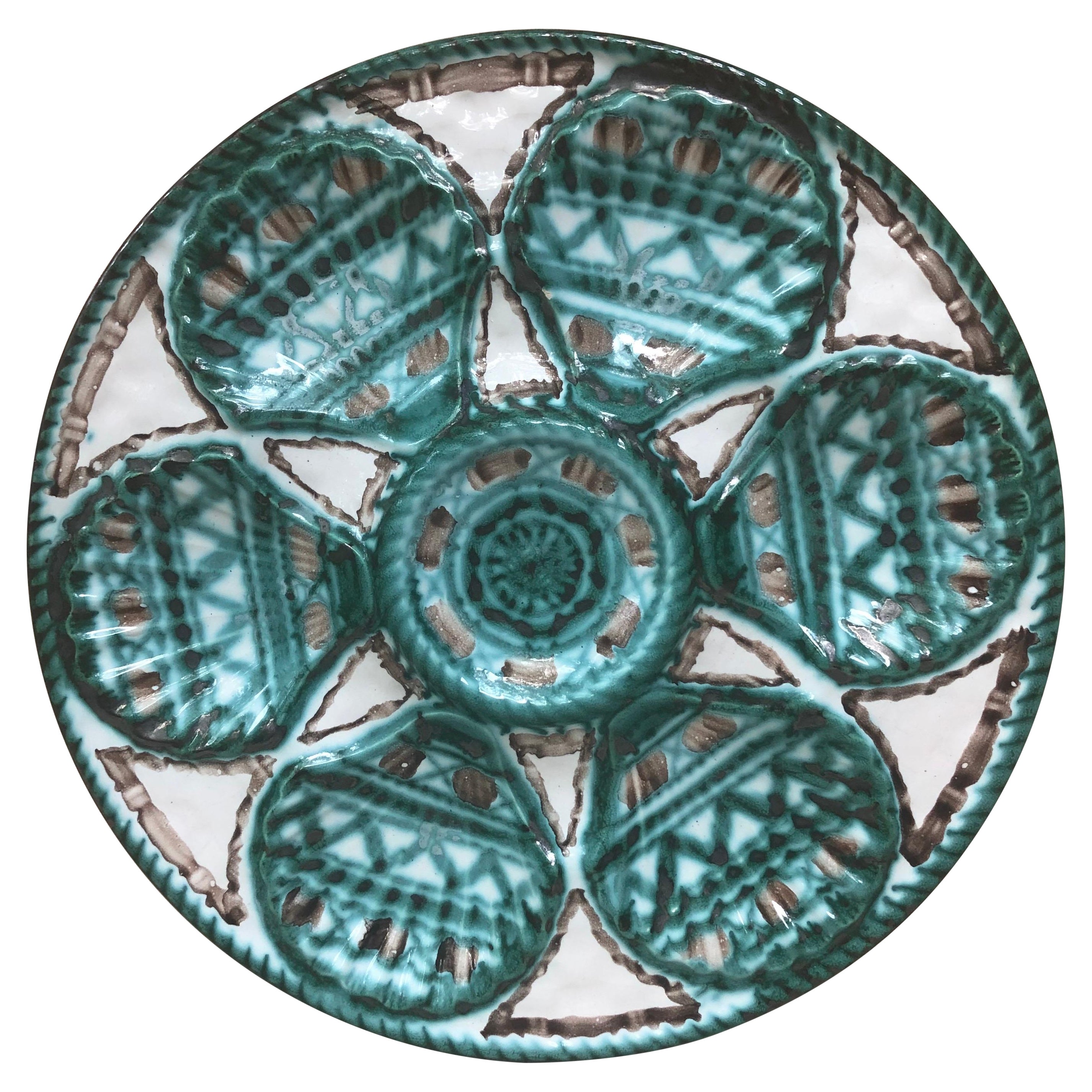 Rare Ceramic Oyster Plate Robert Picault, circa 1950