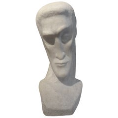 Mid-Century Modern Carrara Marble Bust