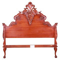 Henredon for Ralph Lauren Baroque Carved Mahogany Queen Size Headboard