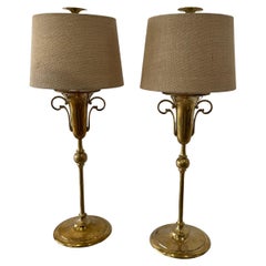Pair of Brass Lamps in the Manner of Parzinger