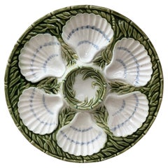 19th Century Majolica Oyster Plate Salins