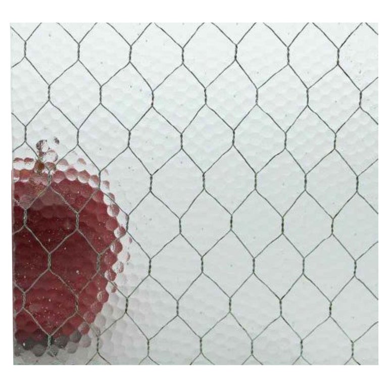 Custom Crder 1920s 'Pebbled' Vintage Chicken Wire Glass For Sale