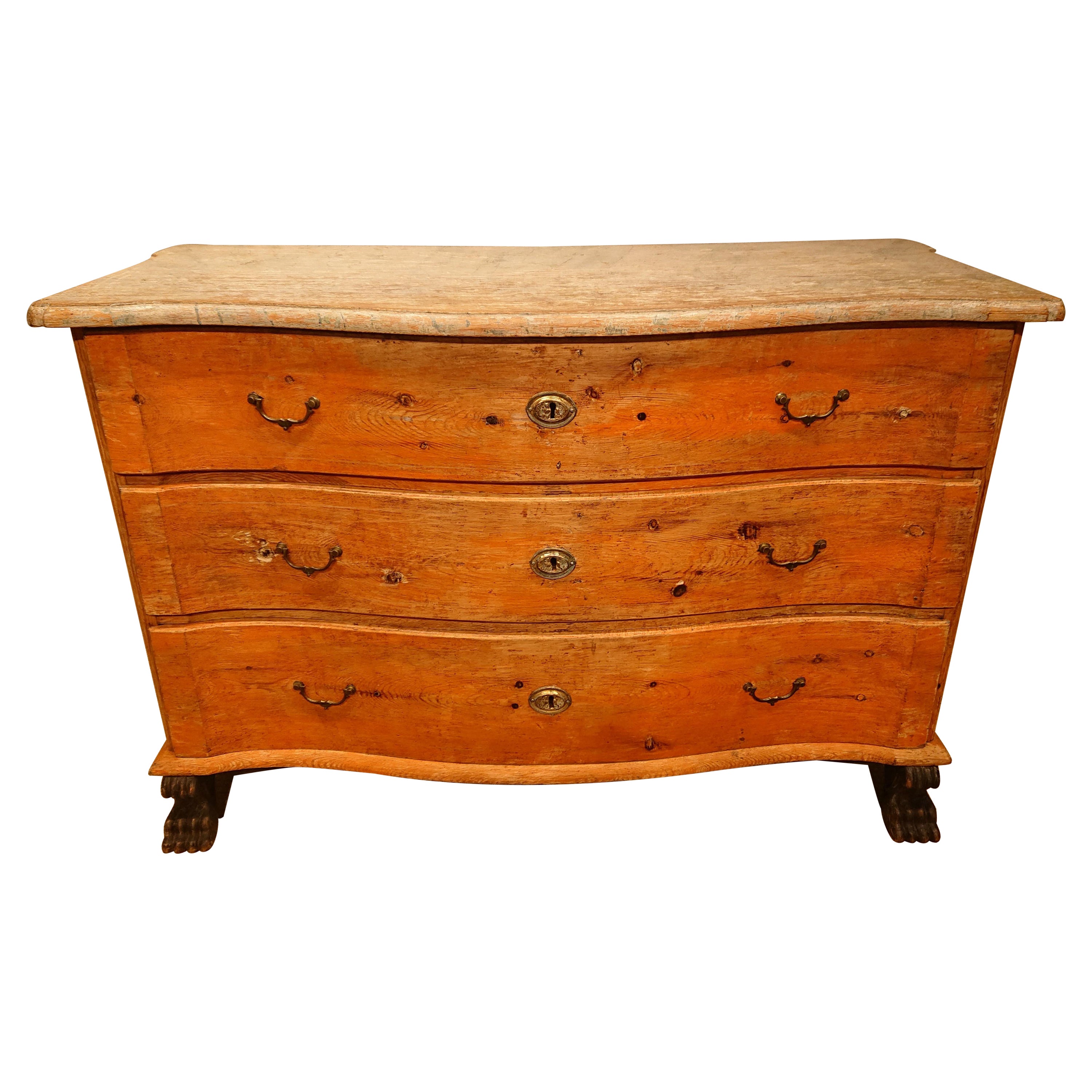 19th Century Swedish Style Late Baroque Chest of Drawers with Original Paint