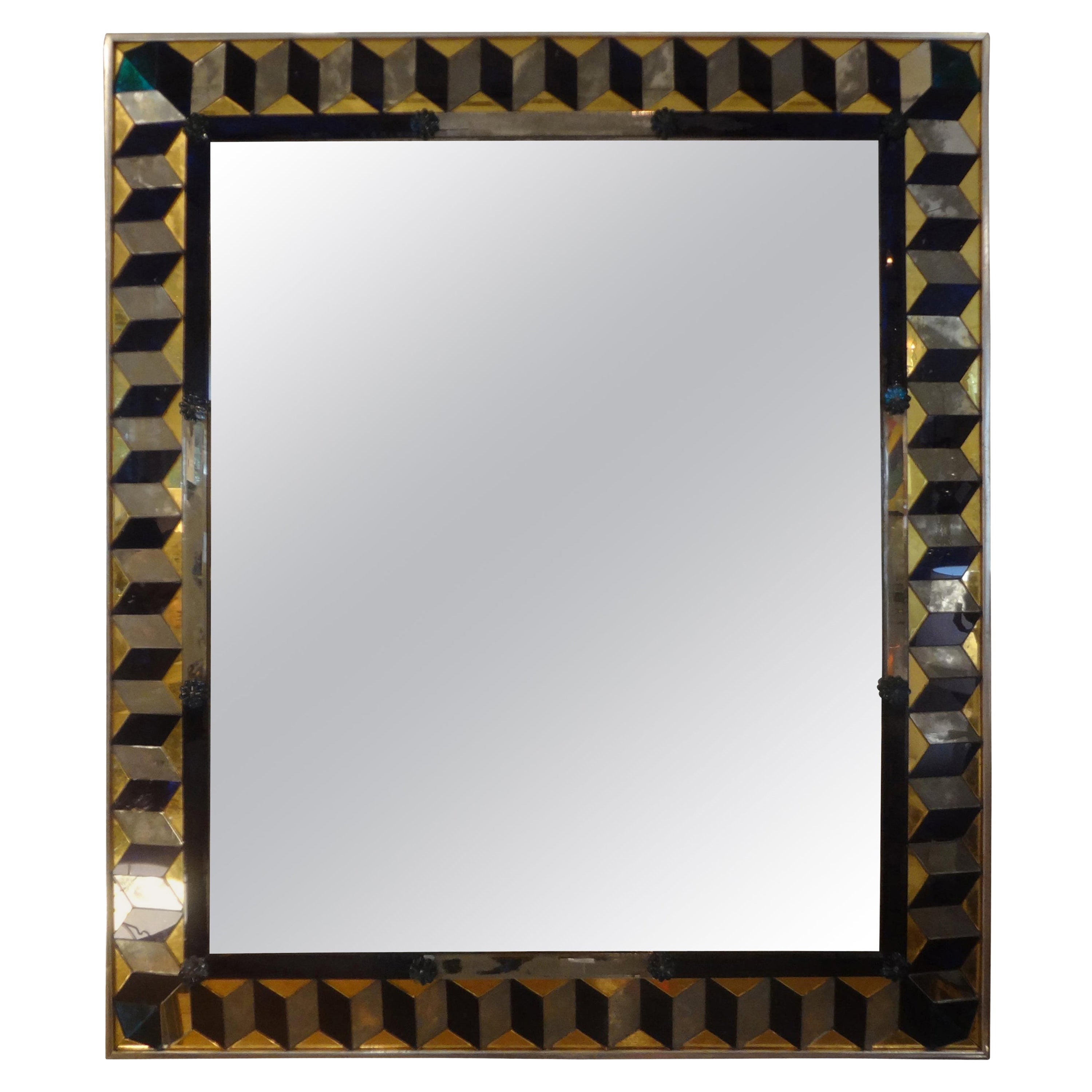 Venetian Mirror With Geometric Design