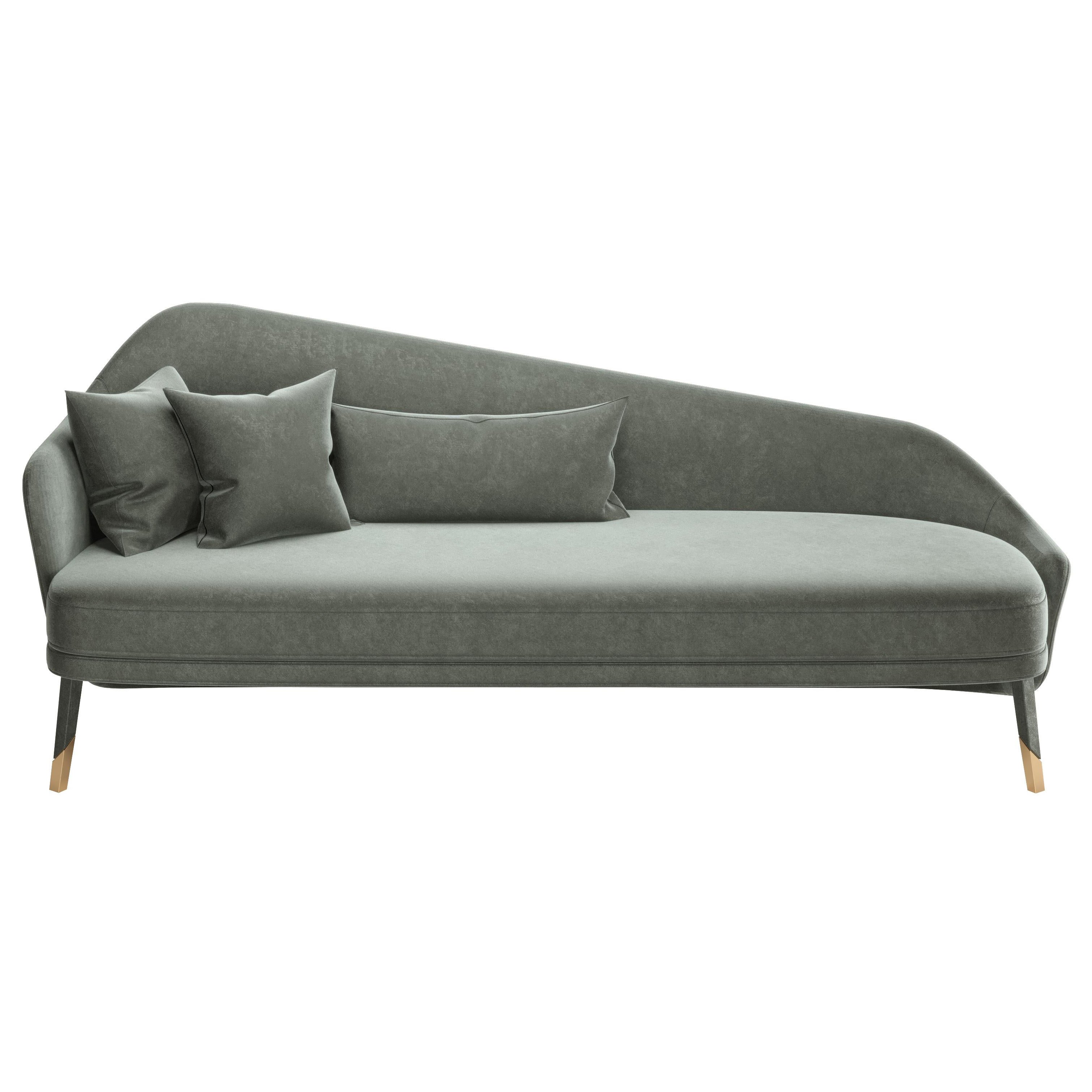 Olive Velvet Modern Bhutan Daybed