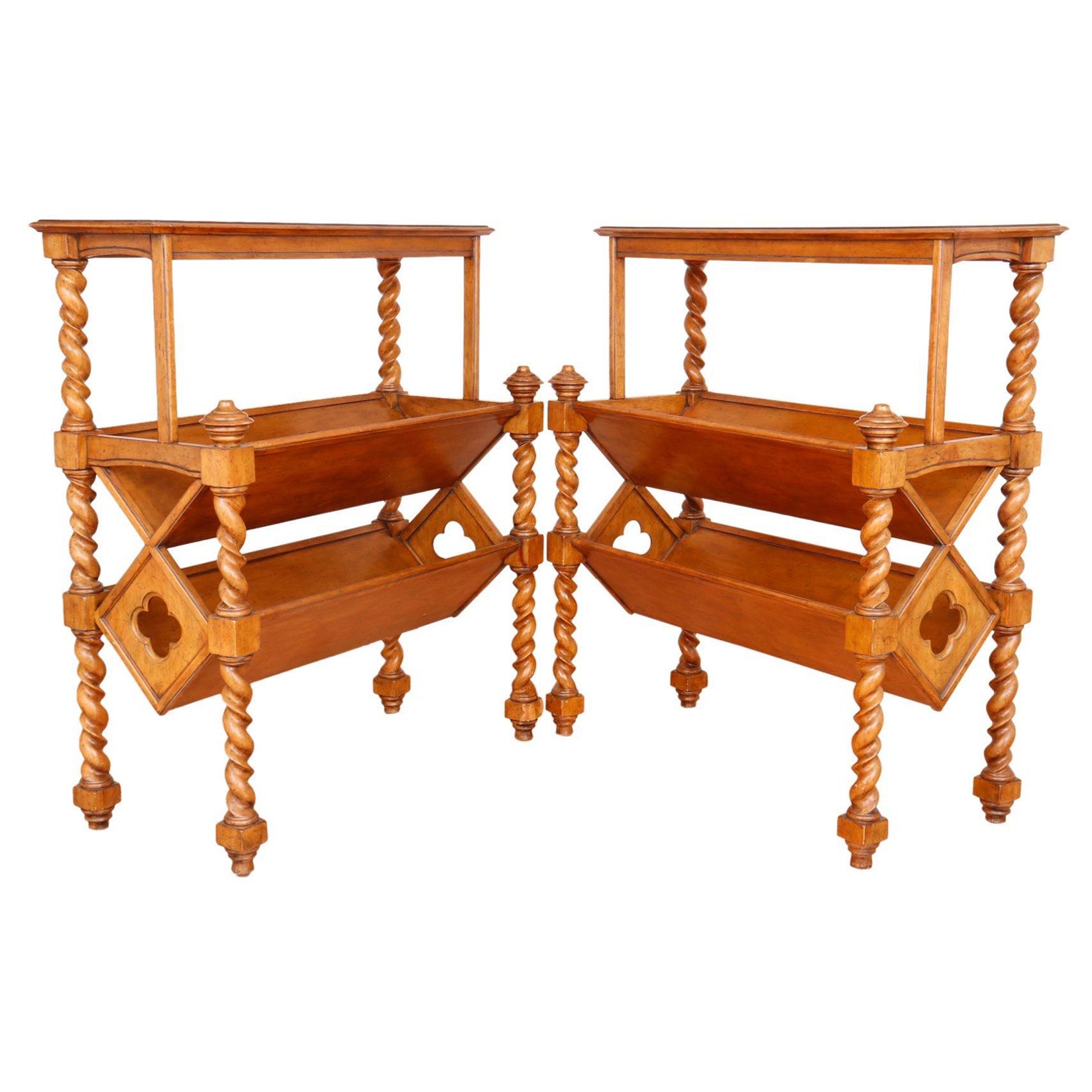 Spanish Style Library Bookcases, a Pair