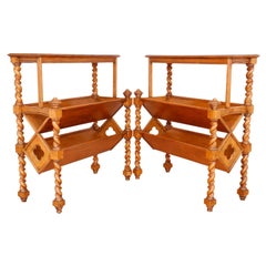 Spanish Style Library Bookcases, a Pair