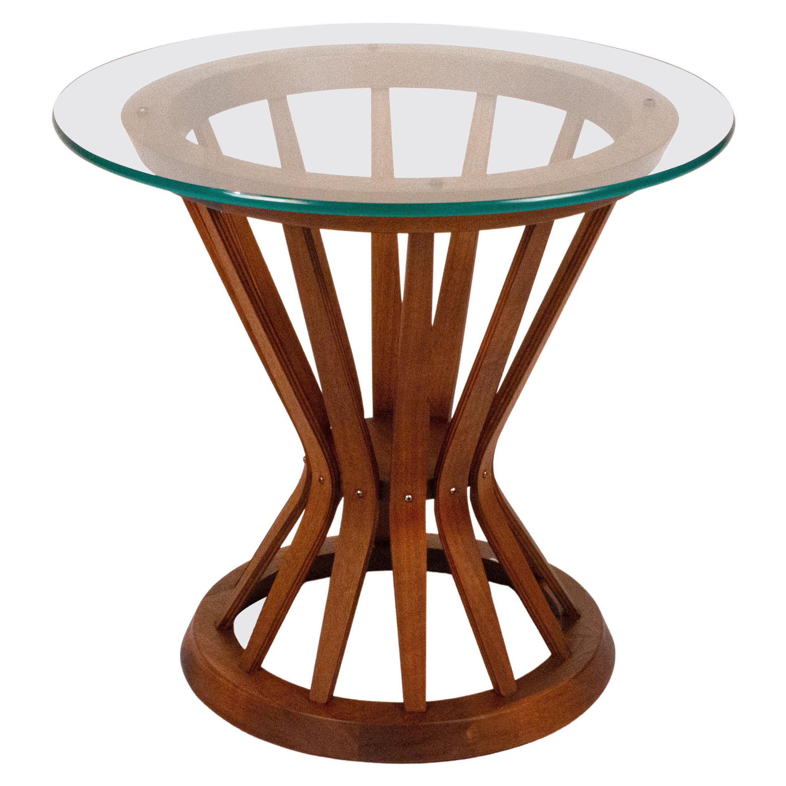 Edward Wormley for Dunbar Sheaf of Wheat Side Table in Mahogany with Glass Top