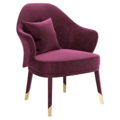 Fauteuil The Moderns en velours bordeaux