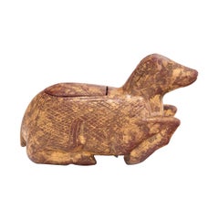 Red and Gold Reclining Ram Box, c. 1900