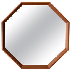 Midcentury Danish Modern Octagonal Teak Wall Mirror