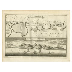 Antique Map and View of the Bay of Sierra Leone in Africa, C.1750