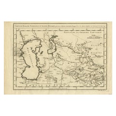 Carte ancienne centrée sur le Turkestan, y compris les mers noires et Caspianes, 1749