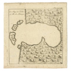 Carte ancienne d'une baie de Borneo, Indonésie, vers 1760
