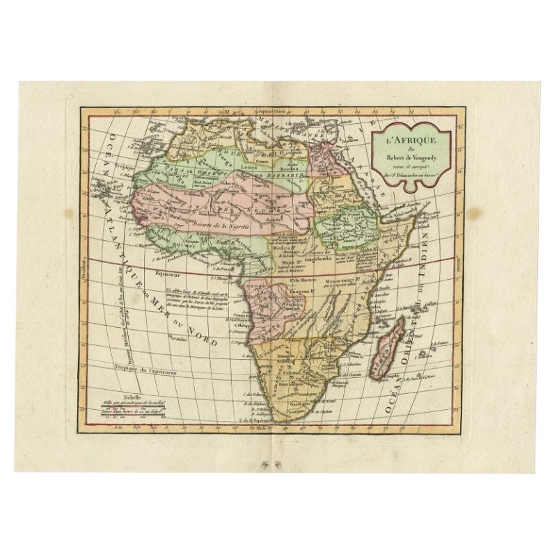 Antike Karte von Afrika von Delamarche, 1806