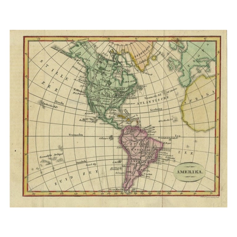 Rare Small Antique Map of America, 1841