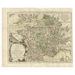 Antique Map of ancient France by Zannoni, 1765