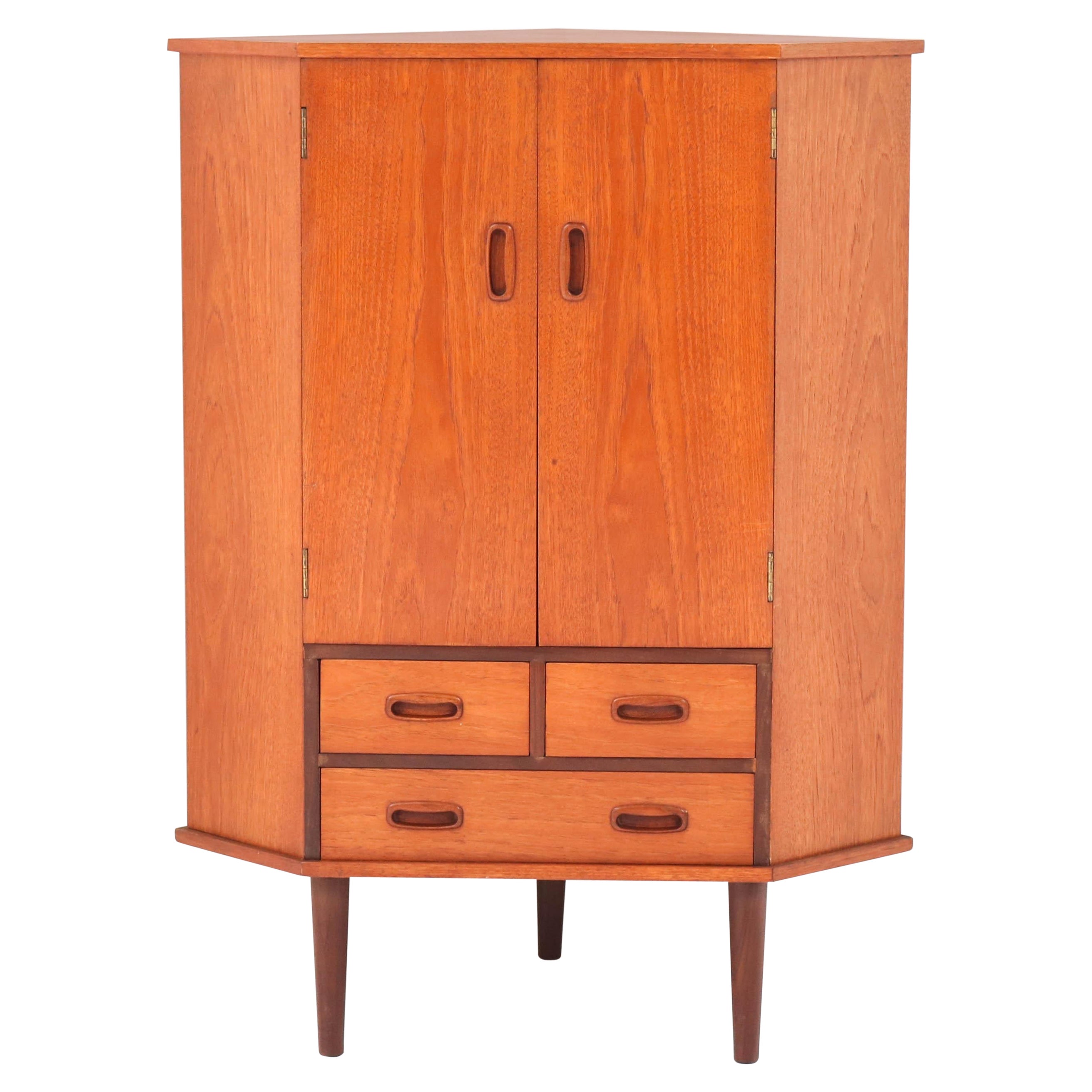 Teak Mid-Century Modern Corner Cabinet or Cupboard, 1960s
