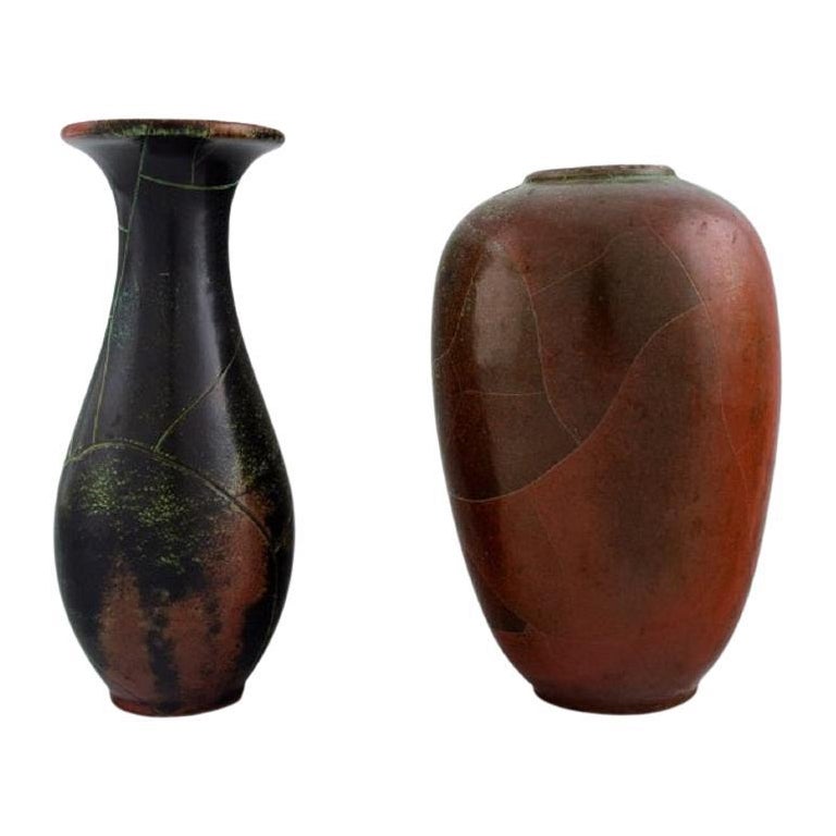 Paul Dressler for Grotenburg, Germany, Two Vases in Glazed Stoneware, 1940s For Sale