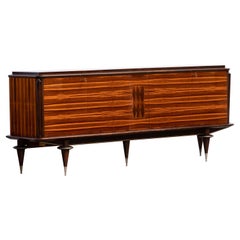 French Large Art Deco Sideboard Macassar, 1940s