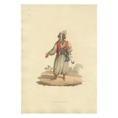 Antiker antiker Druck des Militäroberhäuptmeisters von Upper Egypt, 1818