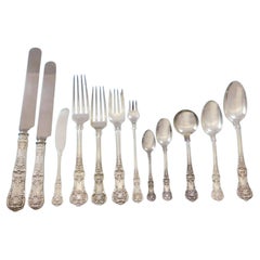 Antique English King by Tiffany & Co Sterling Silver Flatware Set Service 341 Pcs Dinner