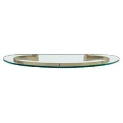 Italian Midcentury Wall-Mounted Glass and Brass Console Table by Fontana Arte 