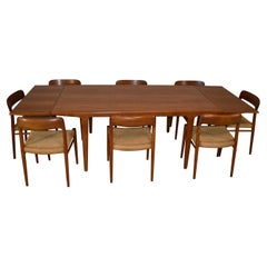 Mid-Centuy Modern Niels Moller Teak Table & 8 Chairs Model # 75