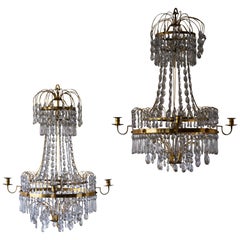 Fine Pair of Swedish Early 19th Century Gustavian Chandeliers