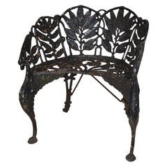 Vintage Cast Iron Winged Dragon Griffin Garden Bench Seat