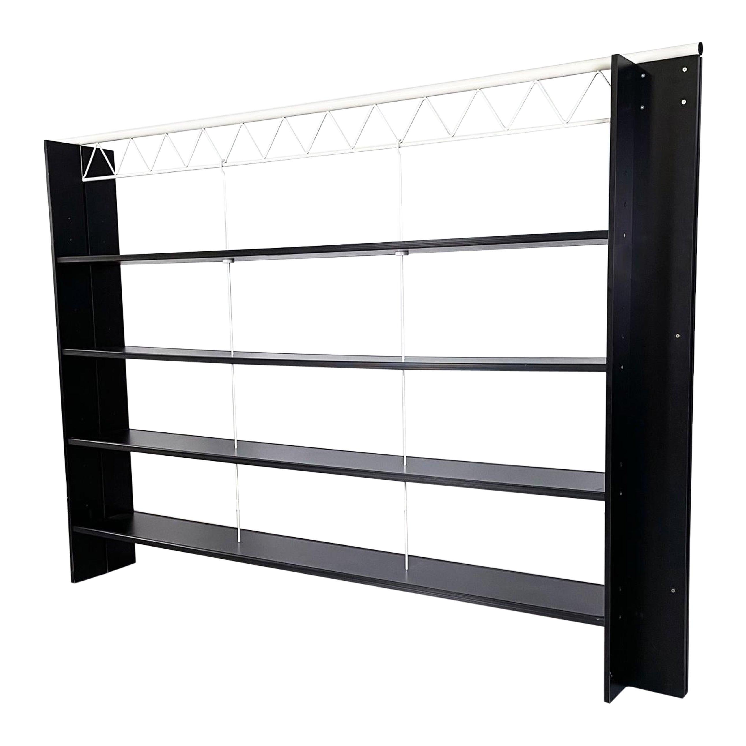 Italian Mid-Century Moden Black Bookcase Brooklyn by Stoppino and Acerbis, 1980s For Sale