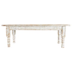Country American Painted Pine Farmhouse Dining Table 