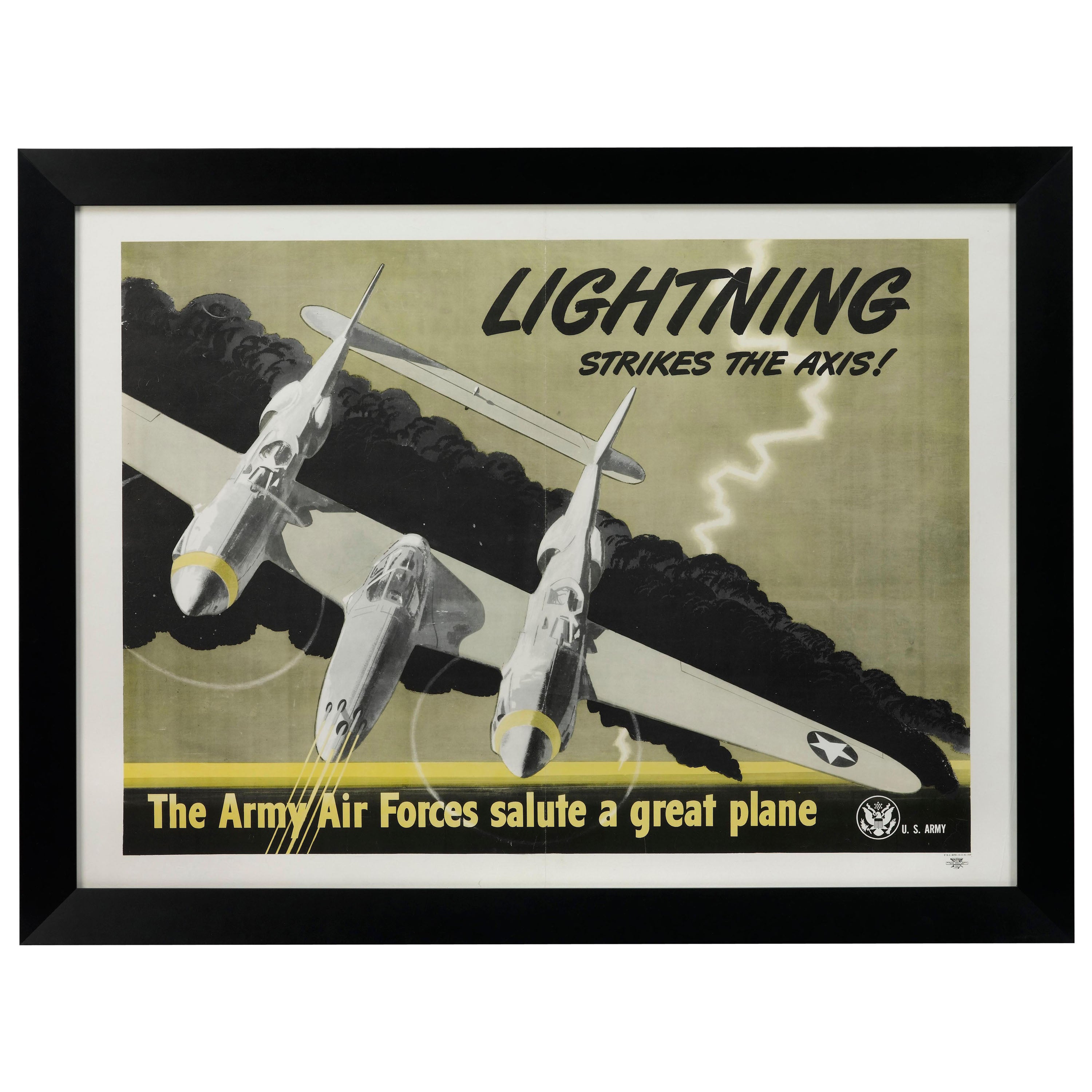 "Lightning Strikes the Axis! the Army Air Forces Salute a Great Plane" Poster