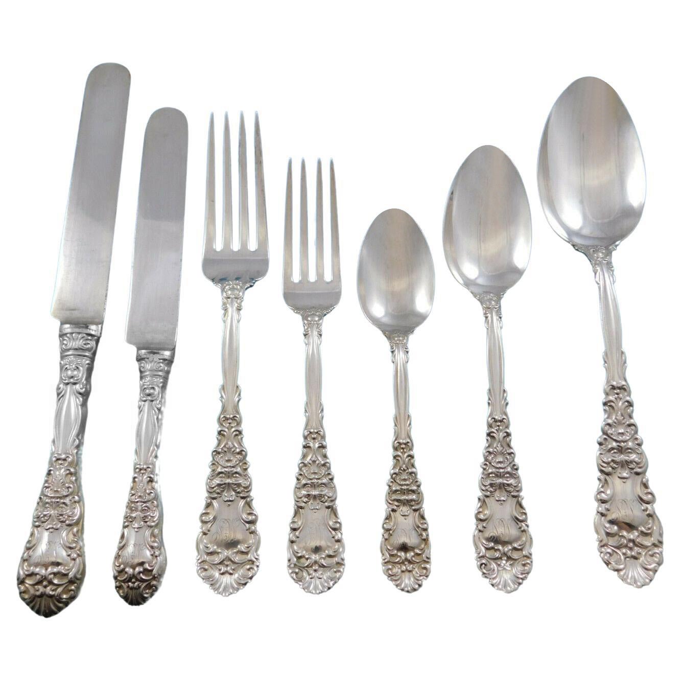 Renaissance by Dominick and Haff Sterling Silver Flatware Set Service 84 Pcs Din