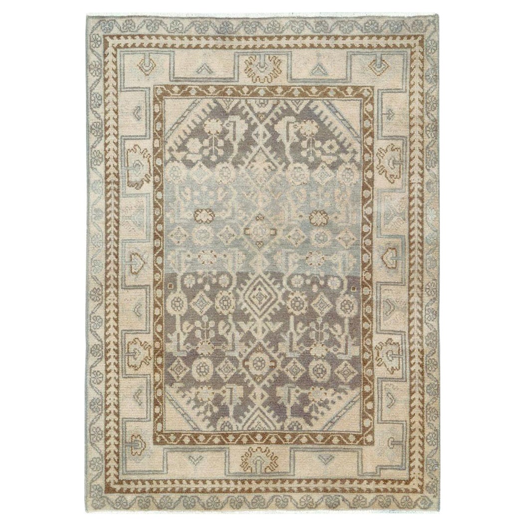 Mid-20th Century Handmade Persian Malayer Throw Rug For Sale