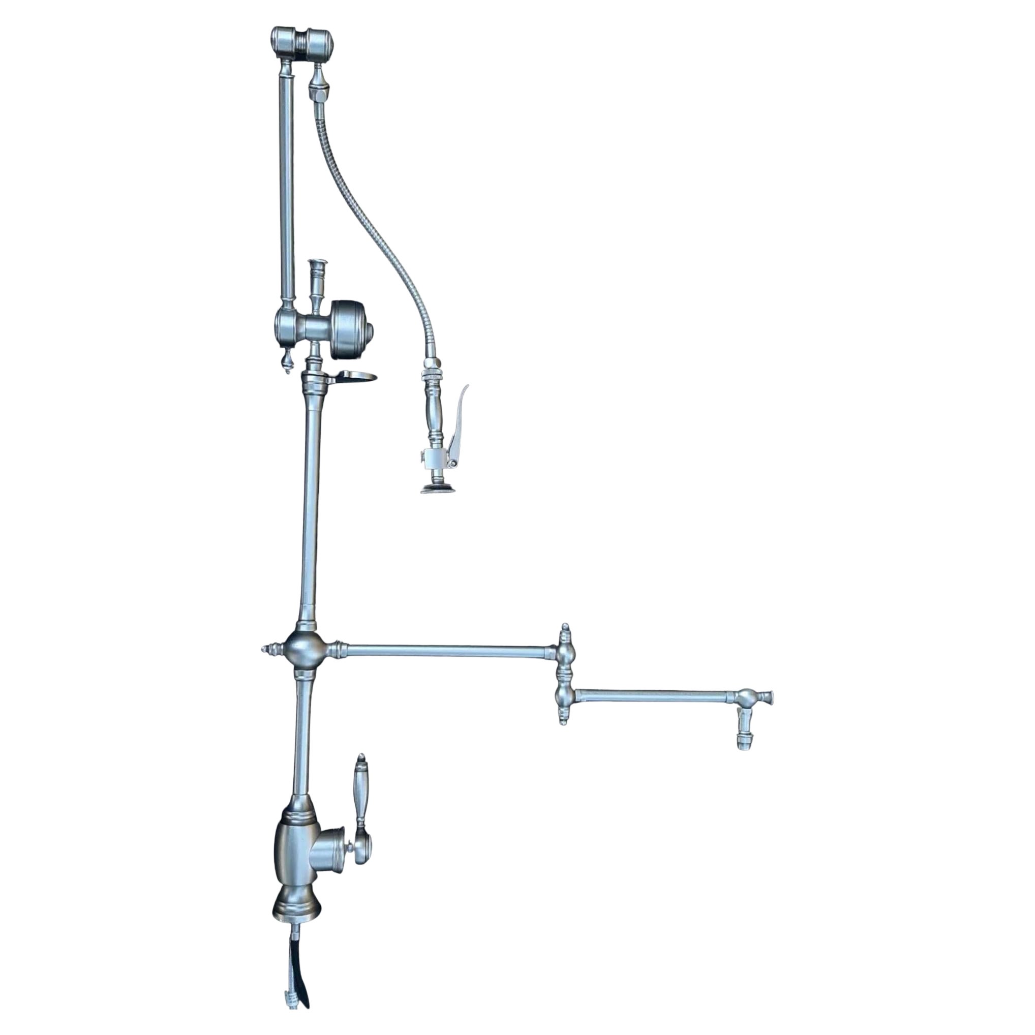 Waterstone Satin Nickel Traditional Gantry Pulldown Faucet, Kitchen Utility Prep