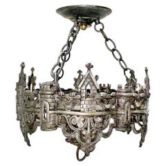 Antique English Silver Plated Light Fixture