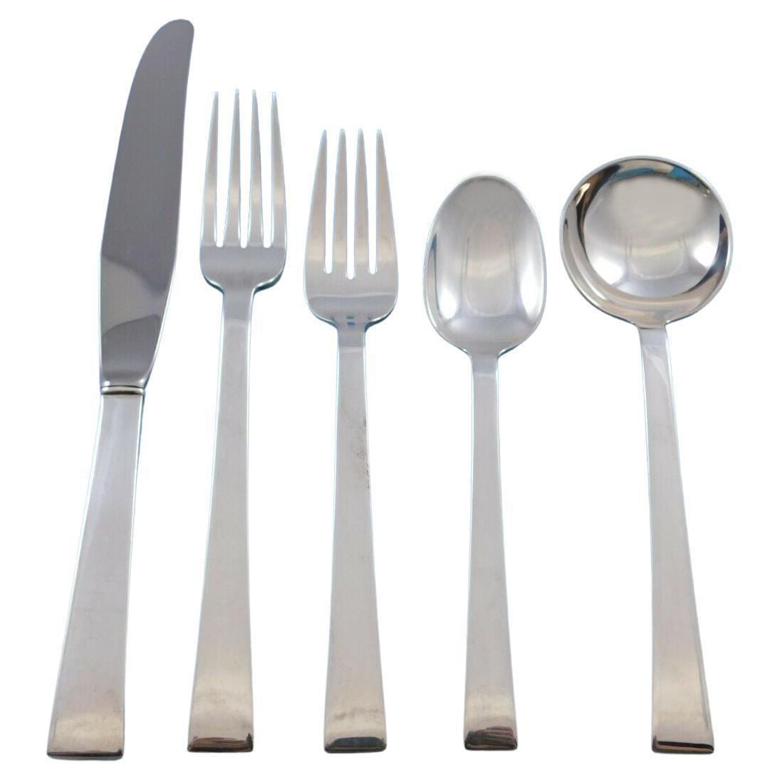 Continental by International Sterling Silver Flatware Service for 12 Set 66 Pcs For Sale