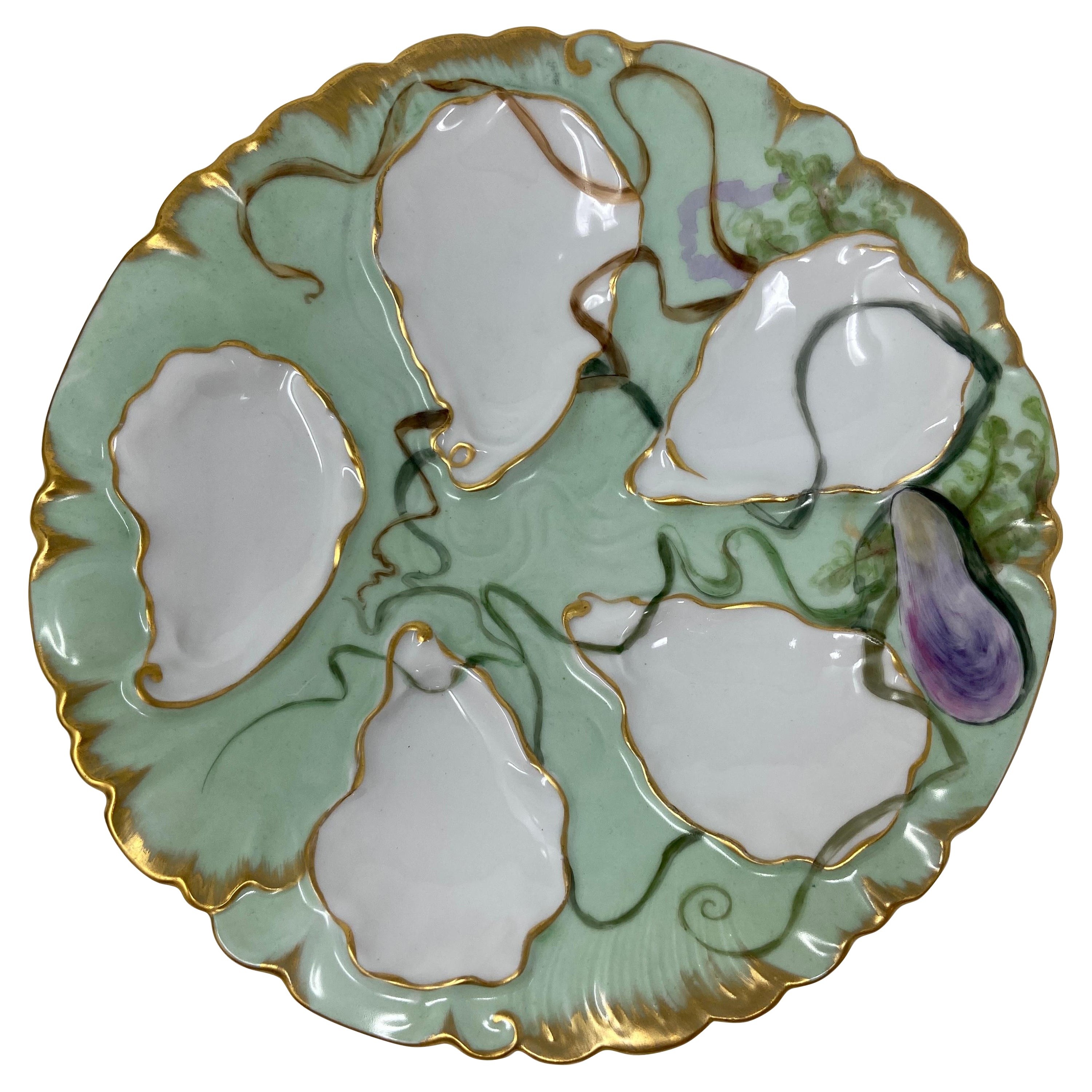 Antique Limoges Porcelain Oyster Plate at 1stDibs