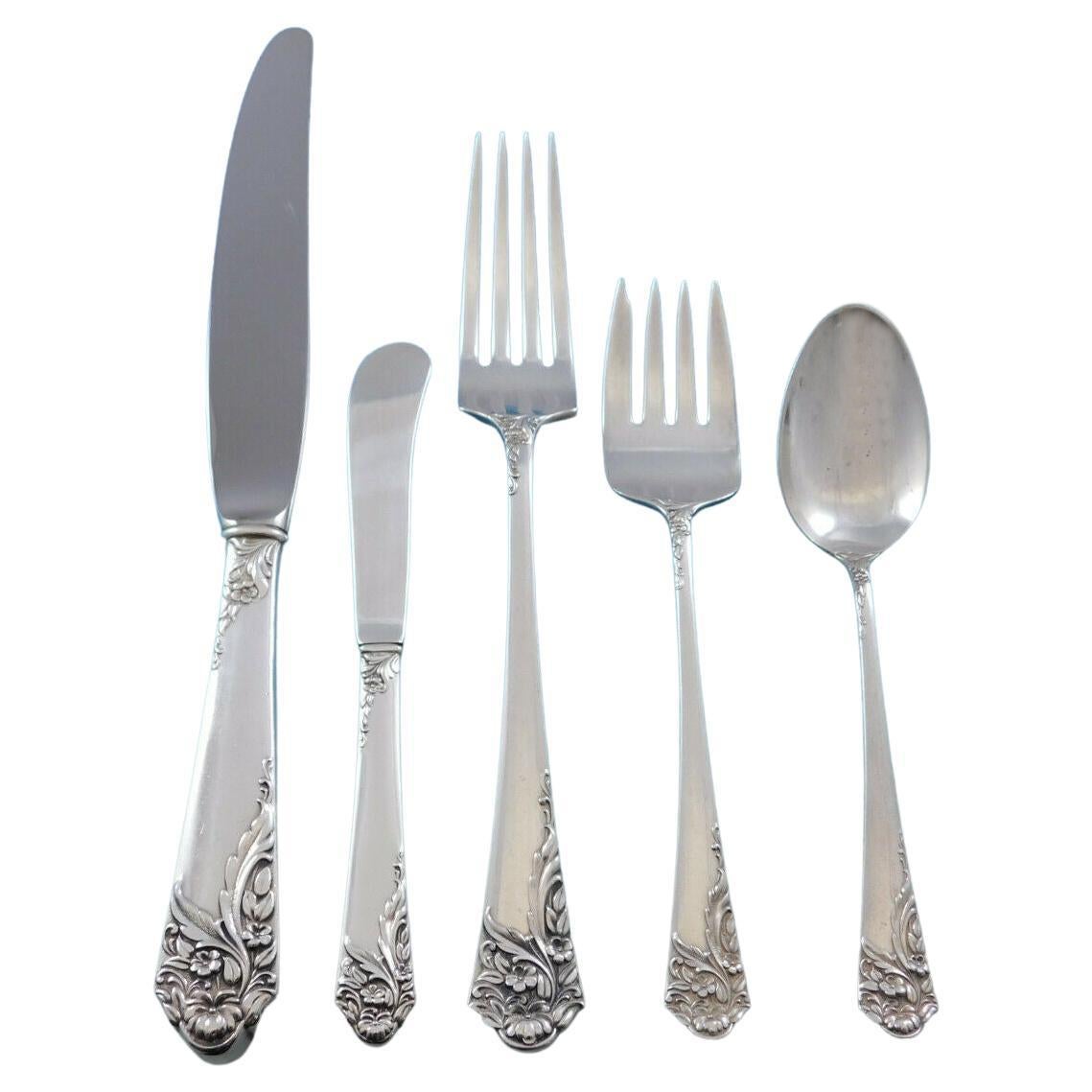 Ecstacy by Amston Sterling Silver Flatware Set for 12 Service 62 Pcs Dinner Size