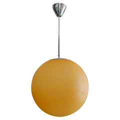 Lampe à suspension globe en verre ambrétto de Ben Swildens pour Fontana Arte, 1994