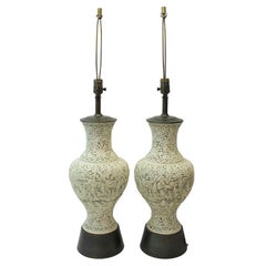 Vintage Hand Painted Asian Porcelain Lamps