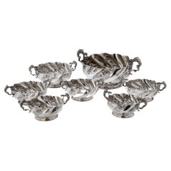 19th Century Victorian Solid Silver Set of Seven Bowls, Carrington & Co, c.1894