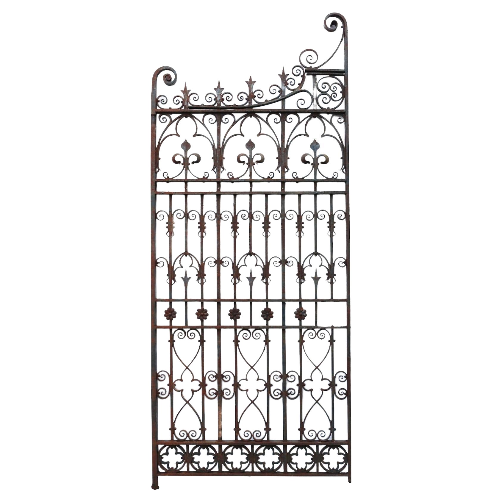 Antique Wrought Iron Garden Gate For Sale