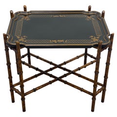 Chinoiserie-Tabletttisch aus Kunstbambus aus der Mitte des Jahrhunderts