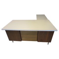 George Nelson 2pc. Walnut Desk with Return for Herman Miller