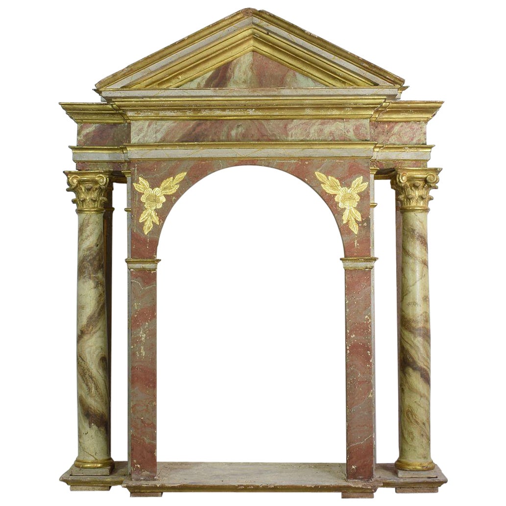 Spanish 18th Century Neoclassical Carved Wooden Altar Shrine